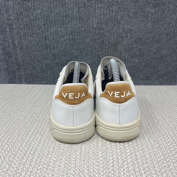Veja V-10 Leather White Camel Brown Casual Sneakers Shoes Women’s Size 7 US - Picture 4 of 8